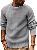 Herren lässiger Strickpullover mit strukturiertem GewR&Bemuster und Rundhalsausschnitt R&B
