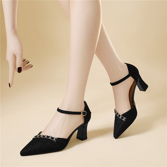 Damen elegante Slingback-Pumps mit funkelndem Schmuckdetail R&B