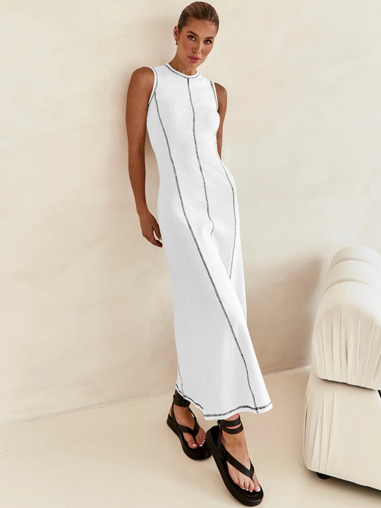 Damen Elegantes Maxikleid mit subtilen Nähdetails R&B
