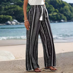 Damen Palazzo-Hose mit elastischem Bund und auffälligem Muster R&B