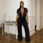 Damen Elegantes Oversized-Outfit aus fließendem Material R&B