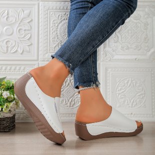 Damen modische Riemchen-Pantoletten mit komfortablem Fußbett R&B