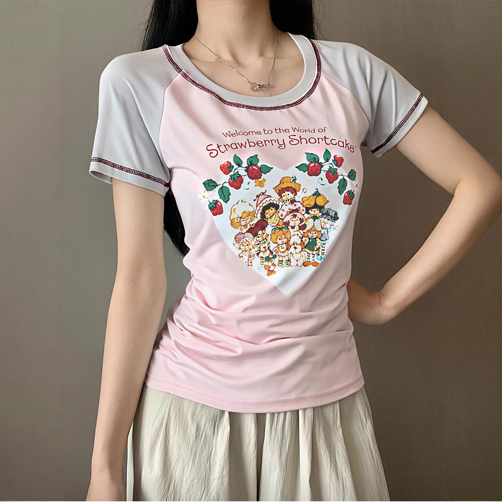 Damen T-Shirt mit niedlichem Grafikdesign und komfortablem Schnitt R&B