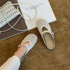 Damen Komfortable Clogs mit modischem Flechtmuster und anpassbarem Riemen
