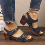 Damen Elegante und bequeme Sandalen mit Blockabsatz R&B