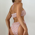 Damen Hochtailliertes Bikini-Set mit verspieltem Wickeldesign