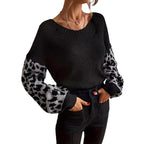 Damen modischer Pullover mit lässiger Weave-Optik und tierischem Muster R&B