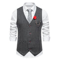 Herren elegante Weste mit schmalem Hahnentrittmuster und asymmetrischen Akzenten R&B