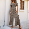 Damen Luftiger Sommeroverall mit Puffärmeln und elastischem Taillenband R&B