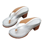 Damen Elegant Schlüpfsandalen mit Absatz R&B