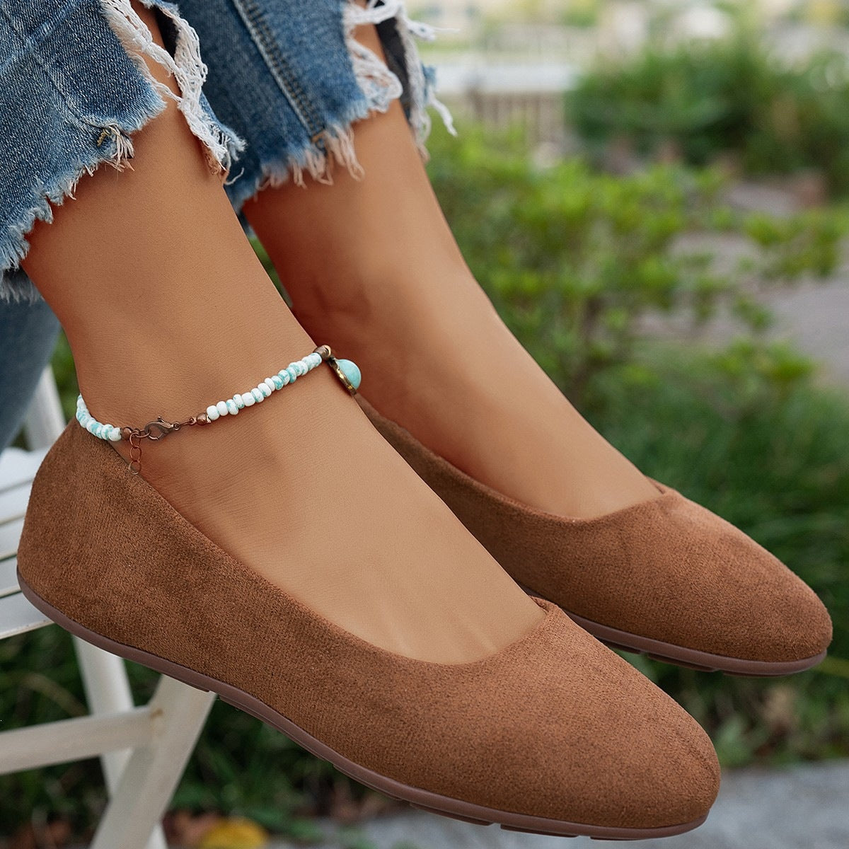 Damen Ballerinas aus weichem Wildleder R&B