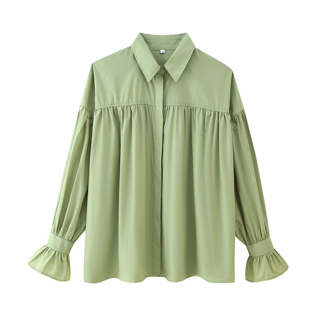 Damen elegante Bluse mit Rüschendetails R&B