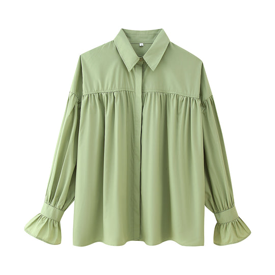 Damen elegante Bluse mit Rüschendetails R&B