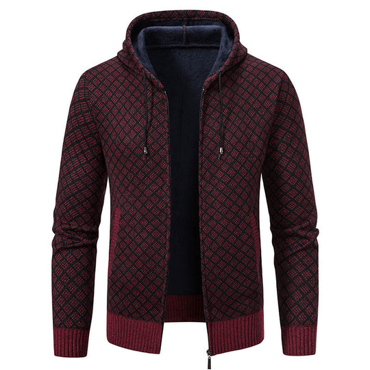 Herren stylische Jacke mit modernem Wabenmuster und Kapuze R&B