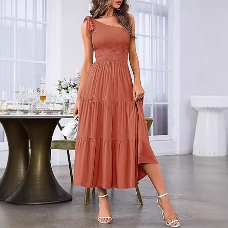 Damen Maxikleid mit ärmellosem Design und elastischem Bustier R&B