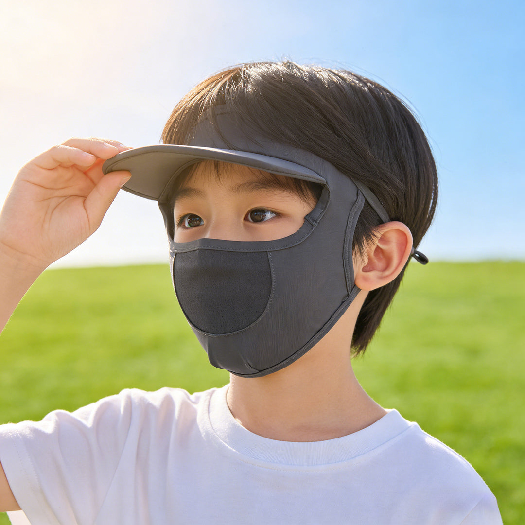 Damen nan Sonnenschutz-Visier mit integrierter atmungsaktiver Gesichtsmaske und verstellbarem Nackenzug R&B