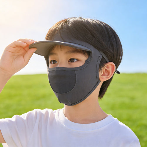 Damen nan Sonnenschutz-Visier mit integrierter atmungsaktiver Gesichtsmaske und verstellbarem Nackenzug R&B