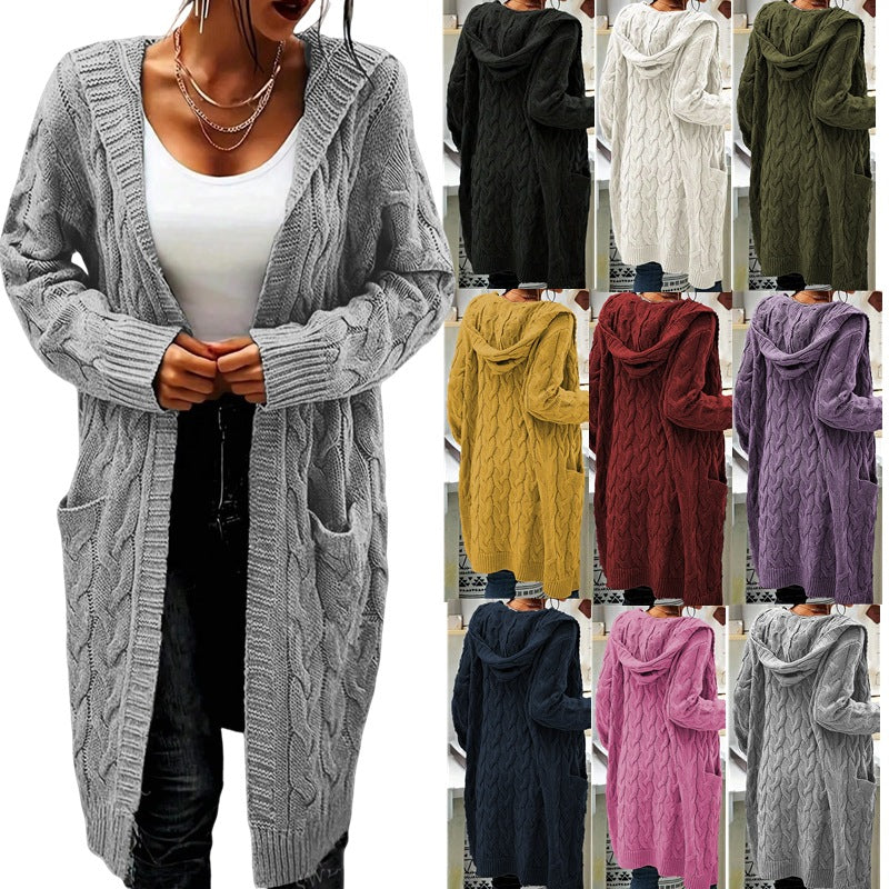 Damen Grobstrickcardigan mit praktischen Taschen und eleganten Zopfdetails