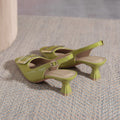 Damen Slingback-Pumps mit modischem Blockabsatz und eleganter Schnallenverzierung