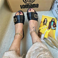 Damen modische Riemchen-Sandalen mit elegantem Schnallen-Detail R&B