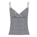 Damen V-Ausschnitt Vichy-Trägertop mit Spitzendetails R&B