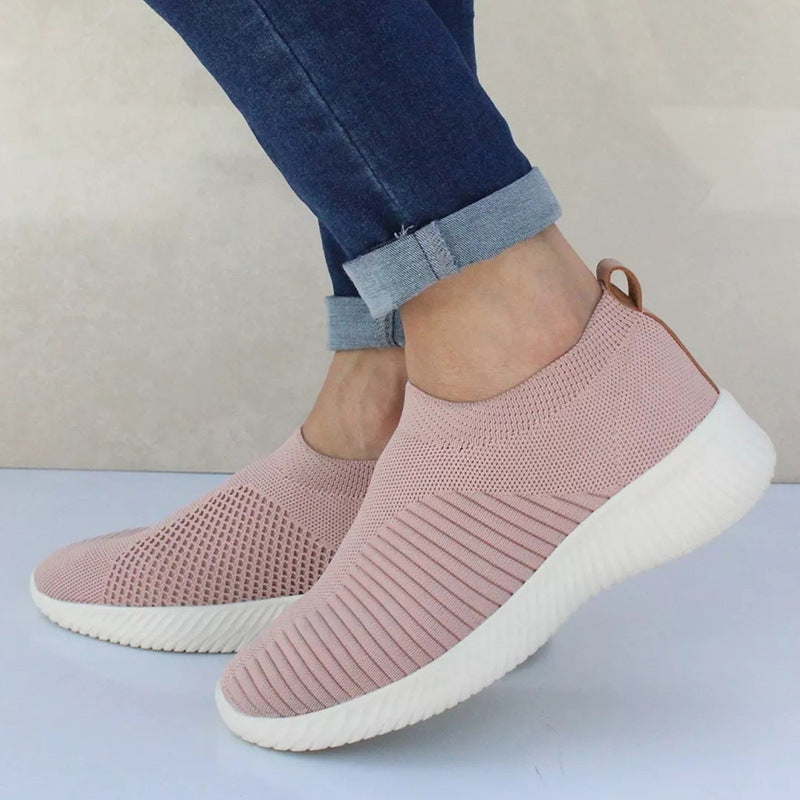 Damen nan Strick‑Schlupf‑Freizeitschuh mit elastischem Schaft, leichter Dämpfung und rutschfester Profilsohle R&B