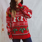 R&B | Weihnachtlicher Strickpullover Mit Schneeflockenmotiv
