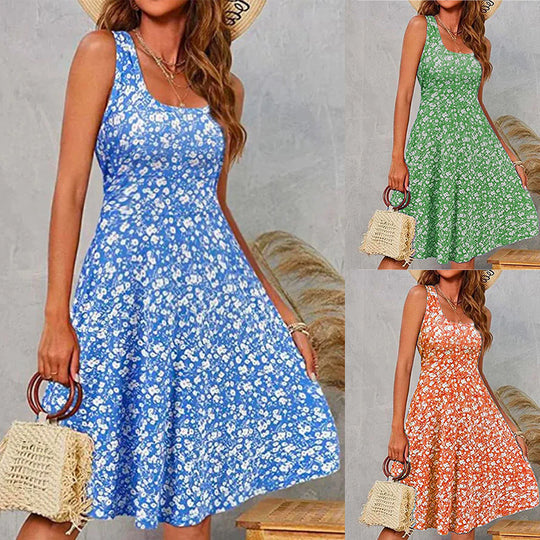 Damen Blumenmuster Sommerkleid R&B