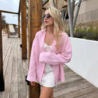 Damen Leinenhemd mit lässigem Schnitt und oversized Ärmeln R&B
