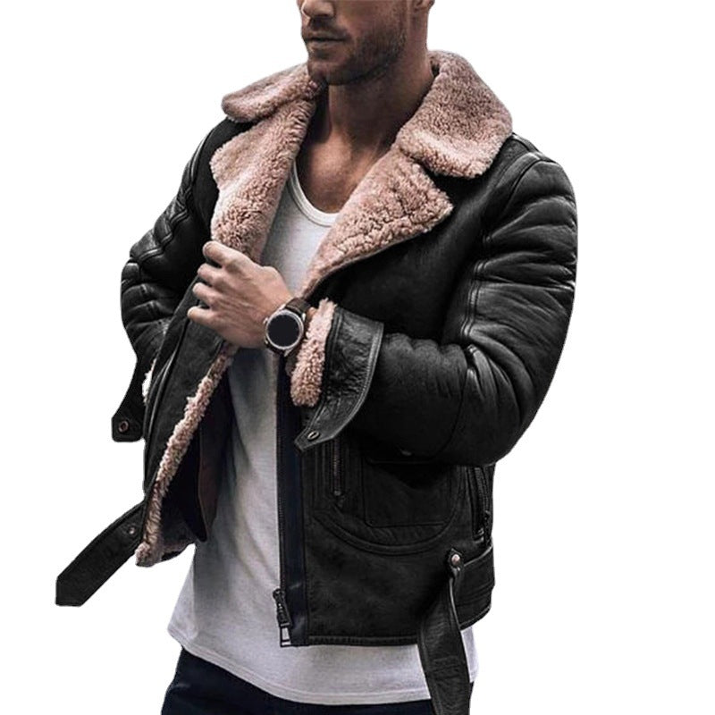 Herren Jacke mit kragenförmigem Teddyfutter R&B