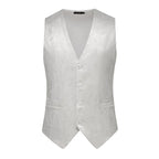 Herren nan feine Jacquard-Anzugweste mit V-Ausschnitt, Zierknöpfen und schmaler Silhouette R&B