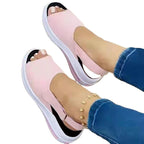 Damen Komfortable Keil-Sandalen mit elastischem Riemen