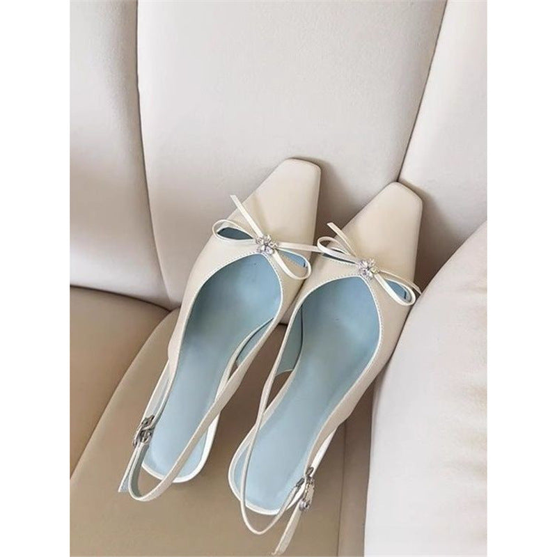 Damen Slingback-Pumps mit funkelnder Schleifenverzierung R&B
