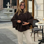 Damen elegante Überwurfjacke mit modernem Knopfdetail R&B