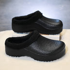 Damen Bequeme Clogs mit kuscheligem Innenfutter und rutschfester Sohle