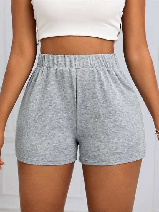 Damen Sportliche Shorts mit elastischem Bund und Seitentaschen R&B