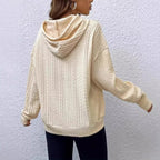 Damen lässiger Hoodie mit strukturiertem GewR&Be und praktischer Kängurutasche R&B