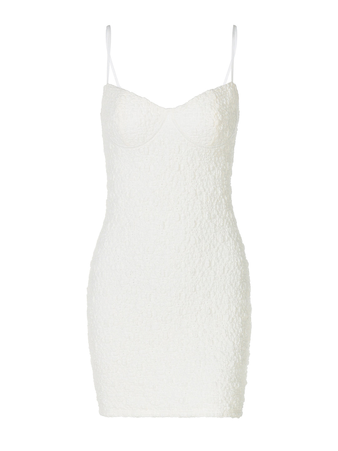 Damen Figurbetontes Minikleid mit strukturiertem Material und feinen Spagettiträgern R&B