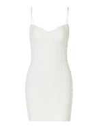 Damen Figurbetontes Minikleid mit strukturiertem Material und feinen Spagettiträgern R&B