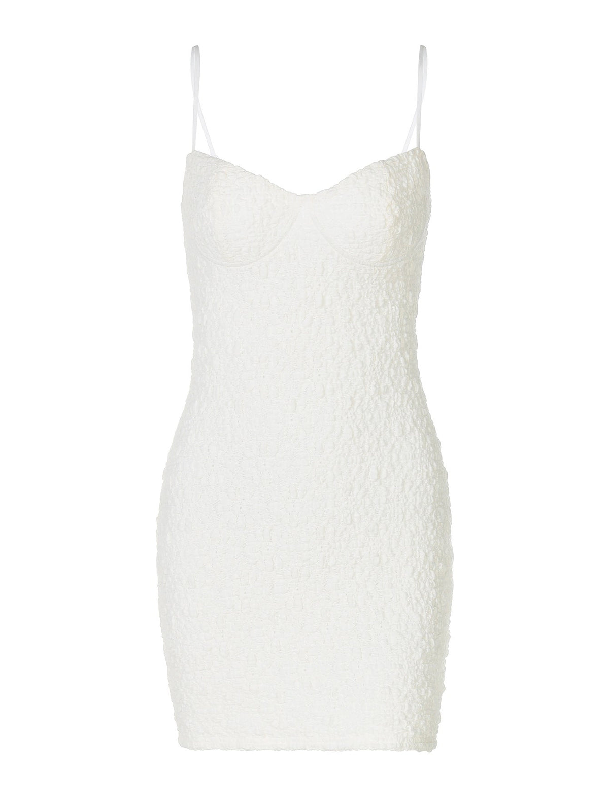 Damen Figurbetontes Minikleid mit strukturiertem Material und feinen Spagettiträgern R&B