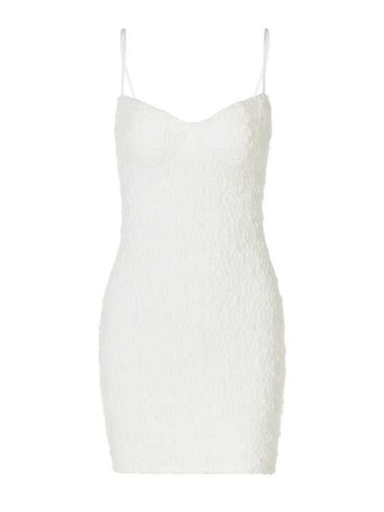 Damen Figurbetontes Minikleid mit strukturiertem Material und feinen Spagettiträgern R&B