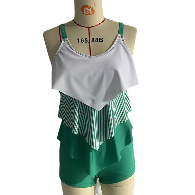 Damen Tankini mit modischen Rüschen und figursteigendem Schnitt R&B