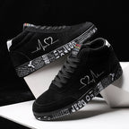 Damen Sportive High-Top Sneakers mit individuell bedruckter Laufsohle
