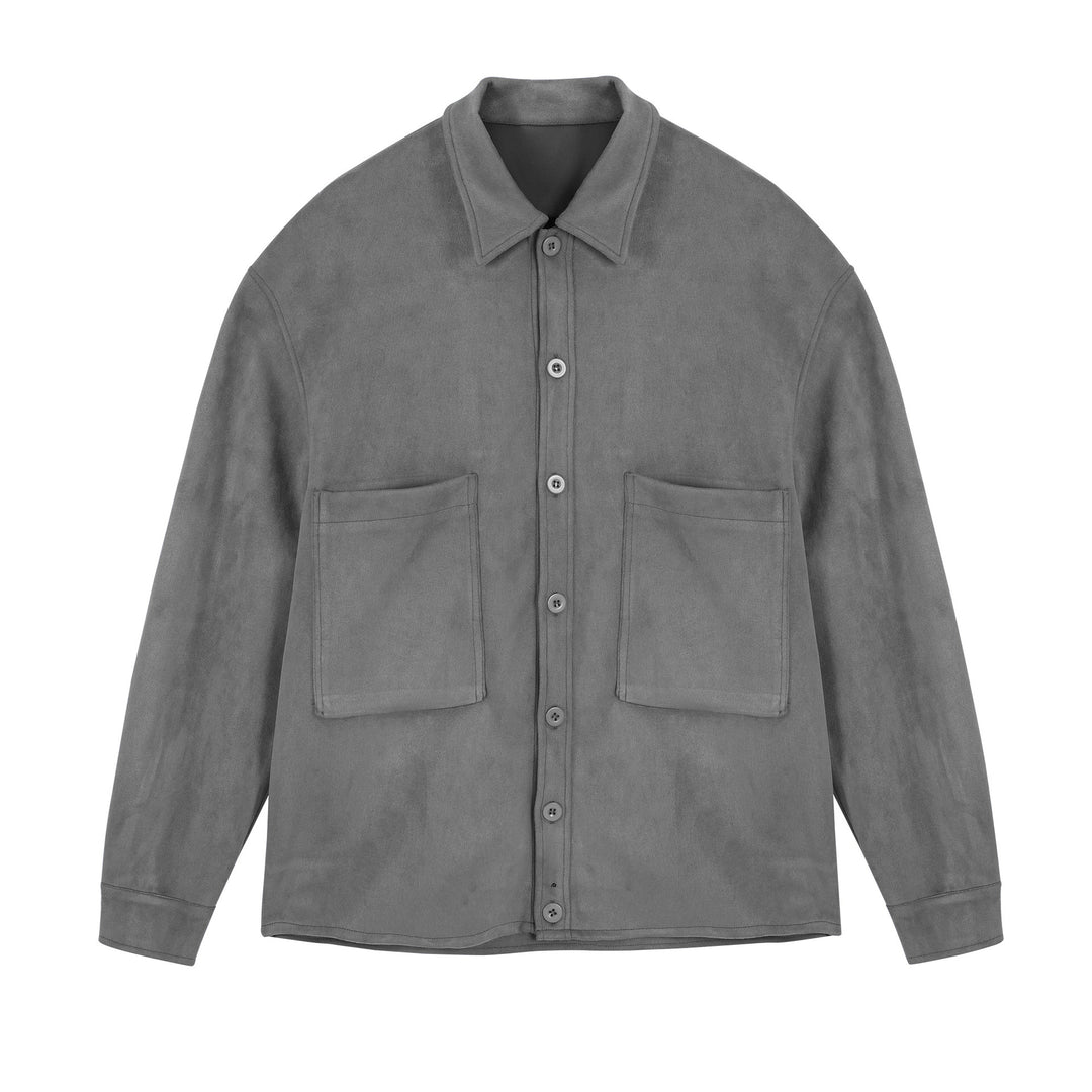 Damen lässige Overlay-Jacke mit praktischen Taschen und modernem Kragen R&B