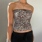 Damen Bustier-Oberteil mit Leopardenmuster R&B