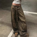 Damen Weite Jeans mit hochelastischem Bund und praktischen Gürtelschlaufen R&B