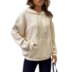 Damen lässiger Hoodie mit strukturiertem GewR&Be und praktischer Kängurutasche R&B