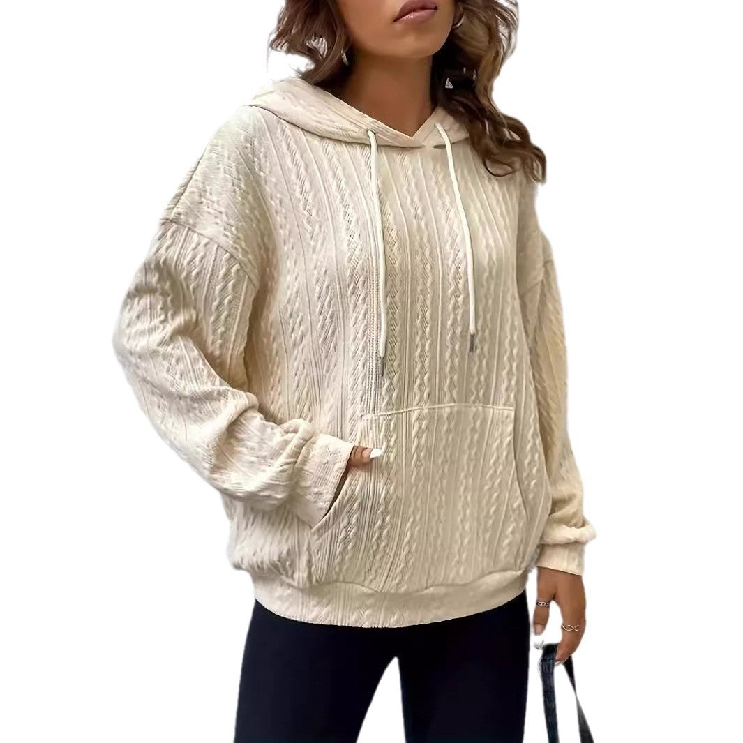 Damen lässiger Hoodie mit strukturiertem GewR&Be und praktischer Kängurutasche R&B