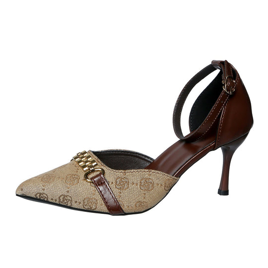 Damen Elegante High Heel Slingback-Pumps mit modischem Riemendesign und edlen Akzenten R&B