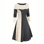 Damen Kleid mit asymmetrischem Schnitt und strukturiertem Kragen